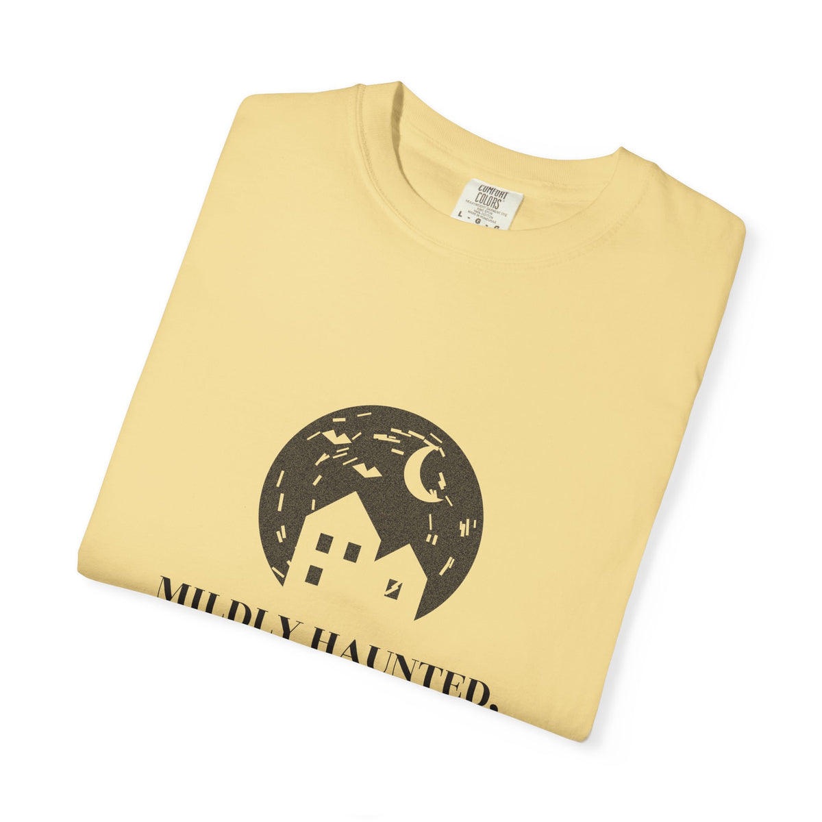 Mildly Haunted Mostly Cozy Linocut Halloween Tee
