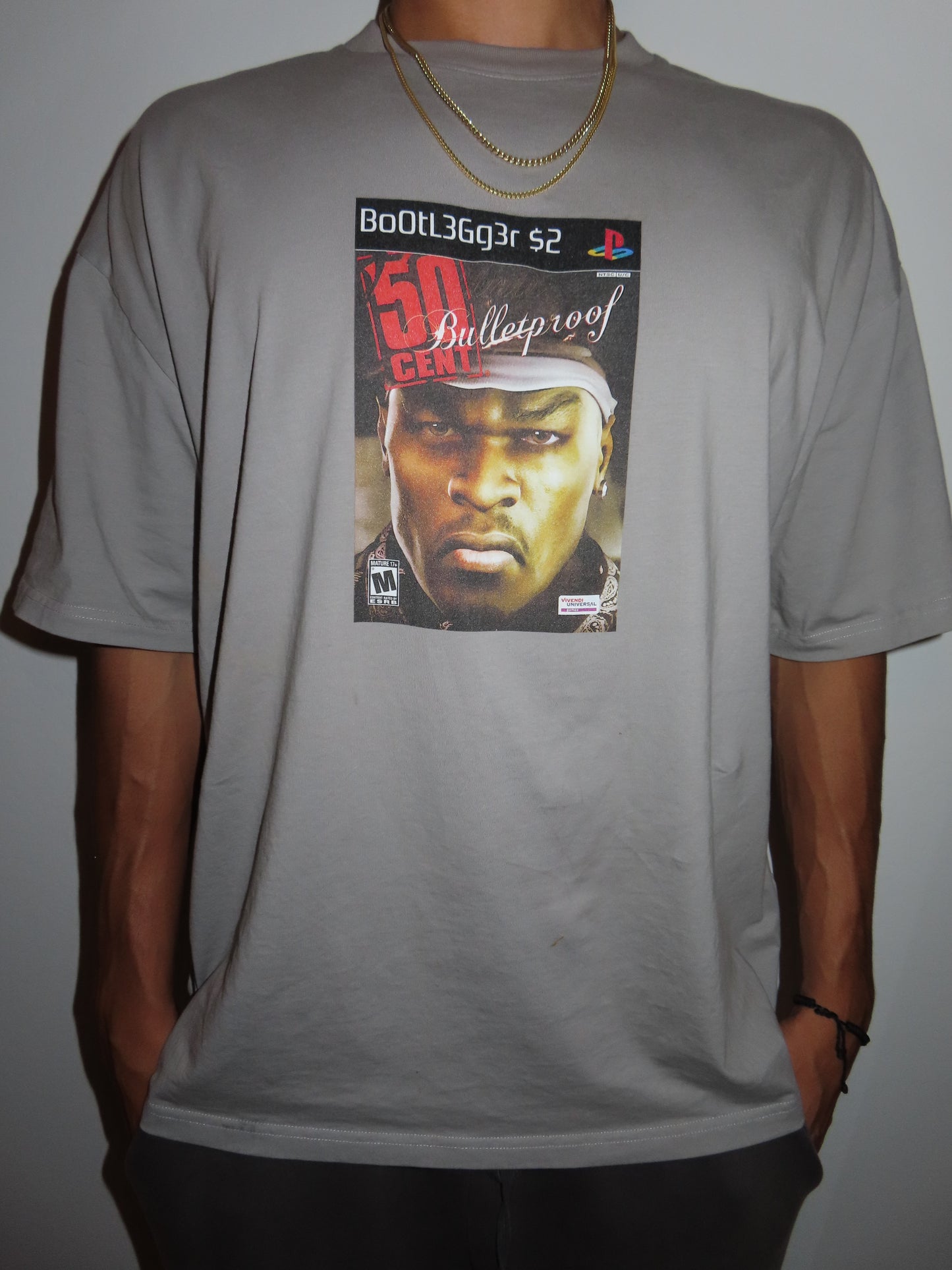 PlayStation 2 50 Cent Bullet Proof PS2 Video Game Disc Tee