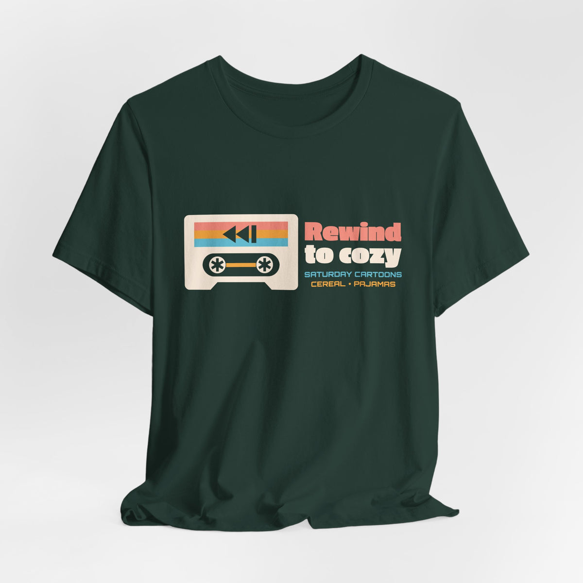 Retro Nostalgia Shirt for Women, Rewind to Cozy Tee, Saturday Morning Throwback T-Shirt, Cozy Weekend Gift for Her, Unisex S-3XL