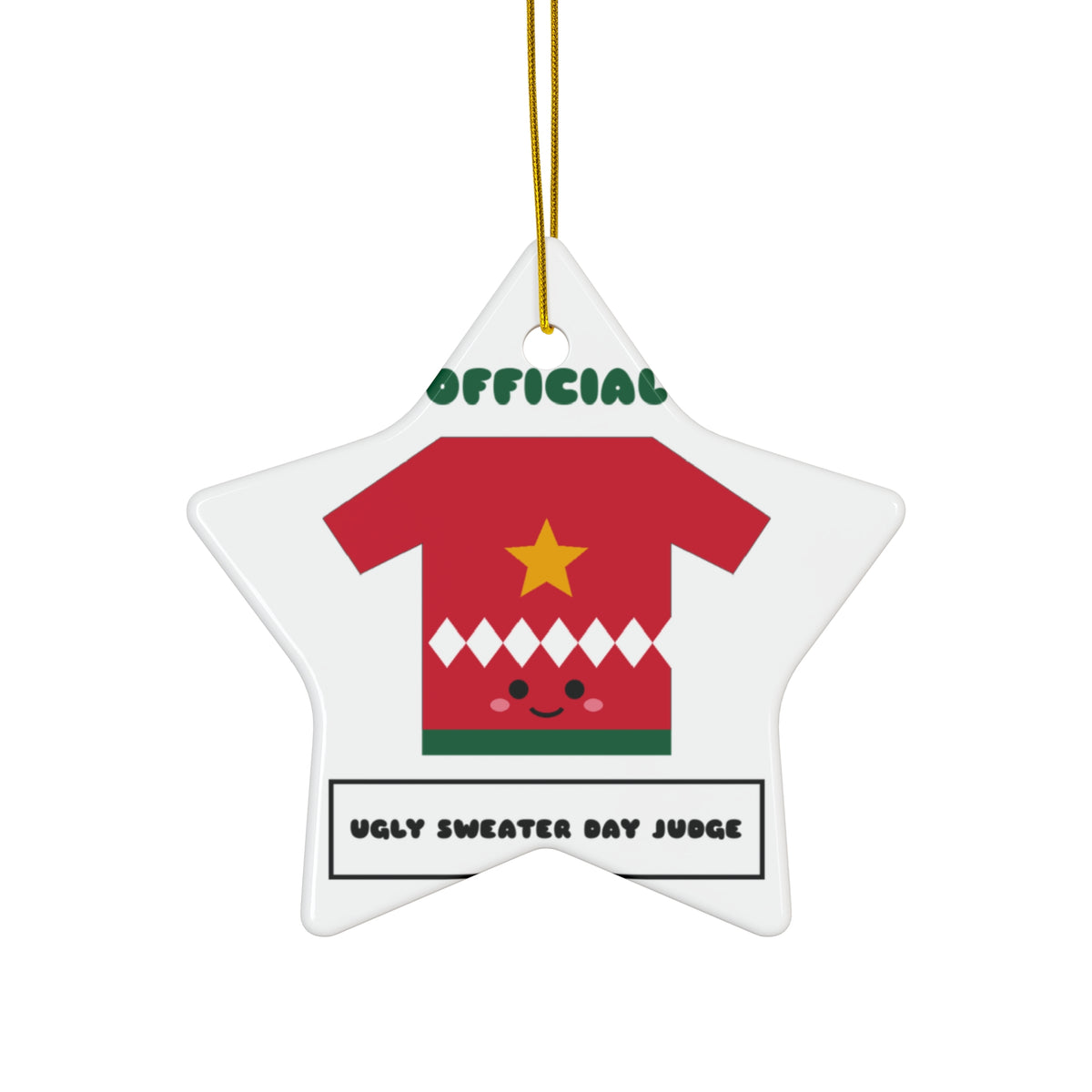 Official Ugly Sweater Day Judge Kawaii Christmas Ornament Gift for Her