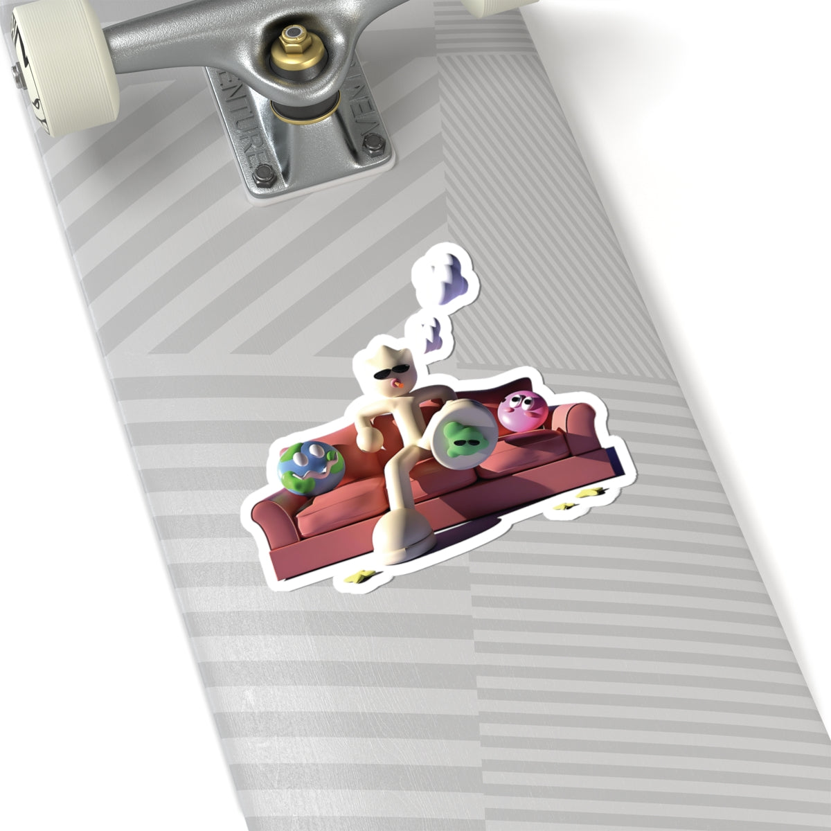 Clay Man On Couch Sticker