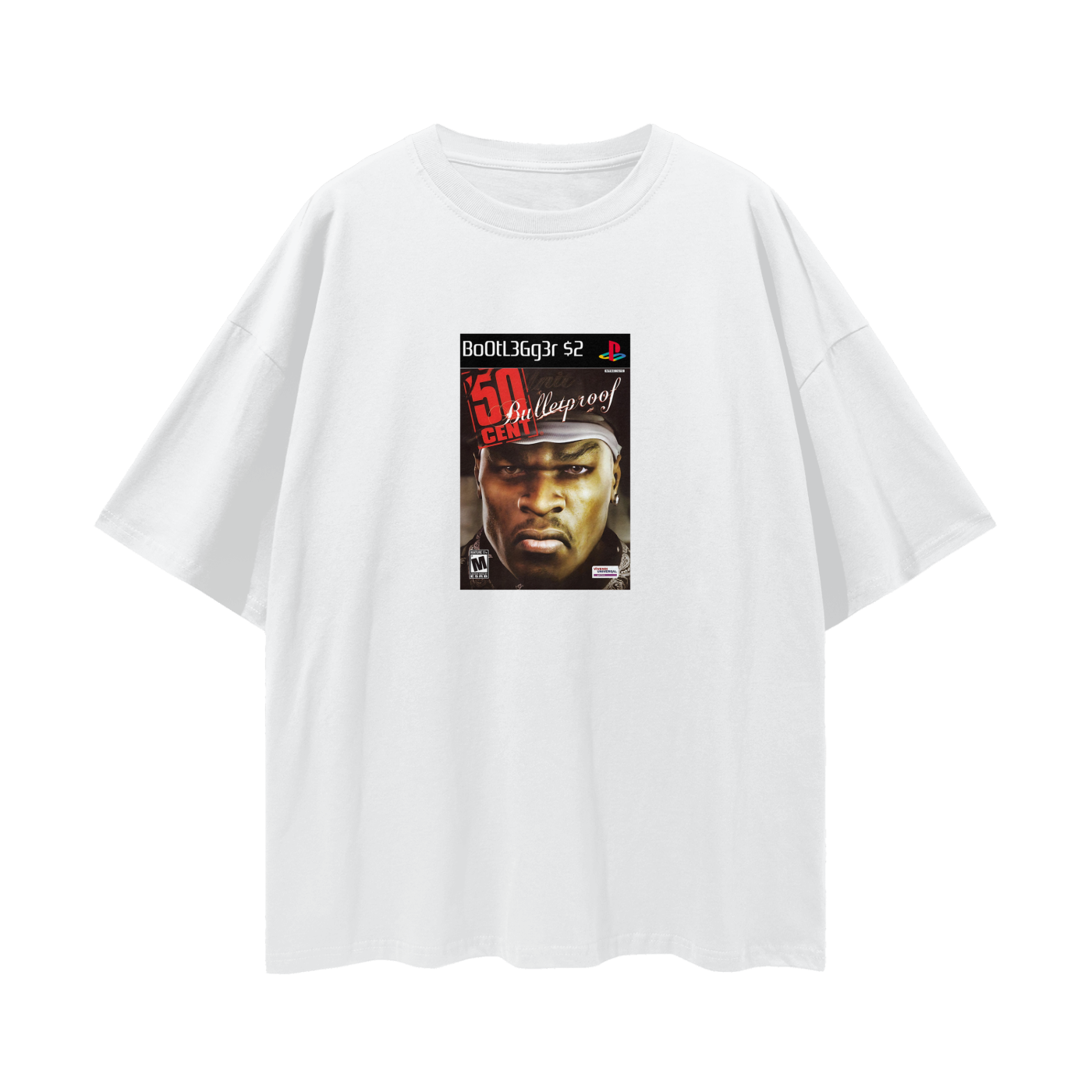 PlayStation 2 50 Cent Bullet Proof PS2 Video Game Disc Tee
