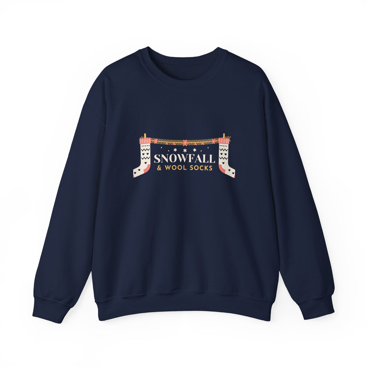 Snowfall and Wool Socks Folk Art Christmas Sweatshirt