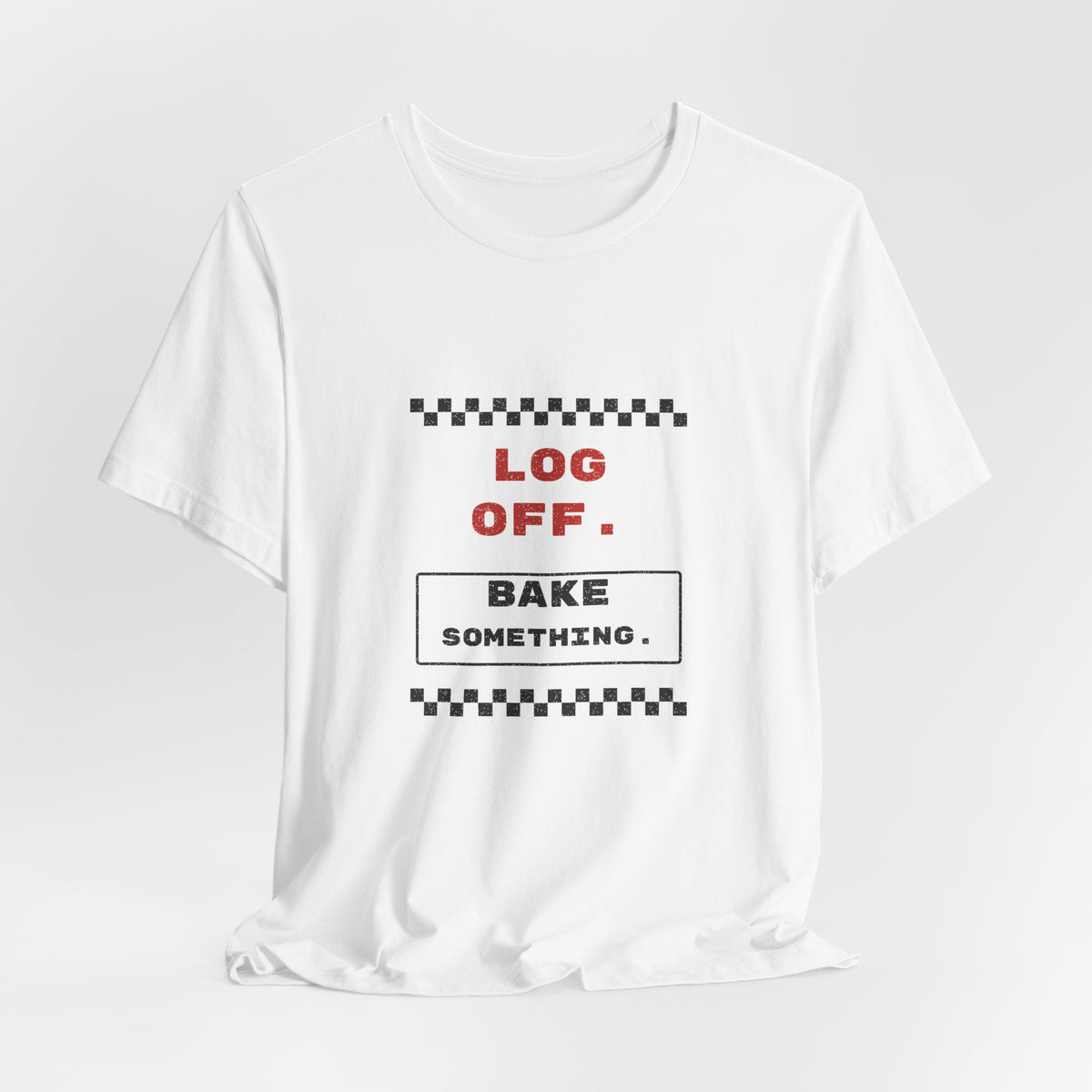 Log Off Bake Something Retro Stamp Tee