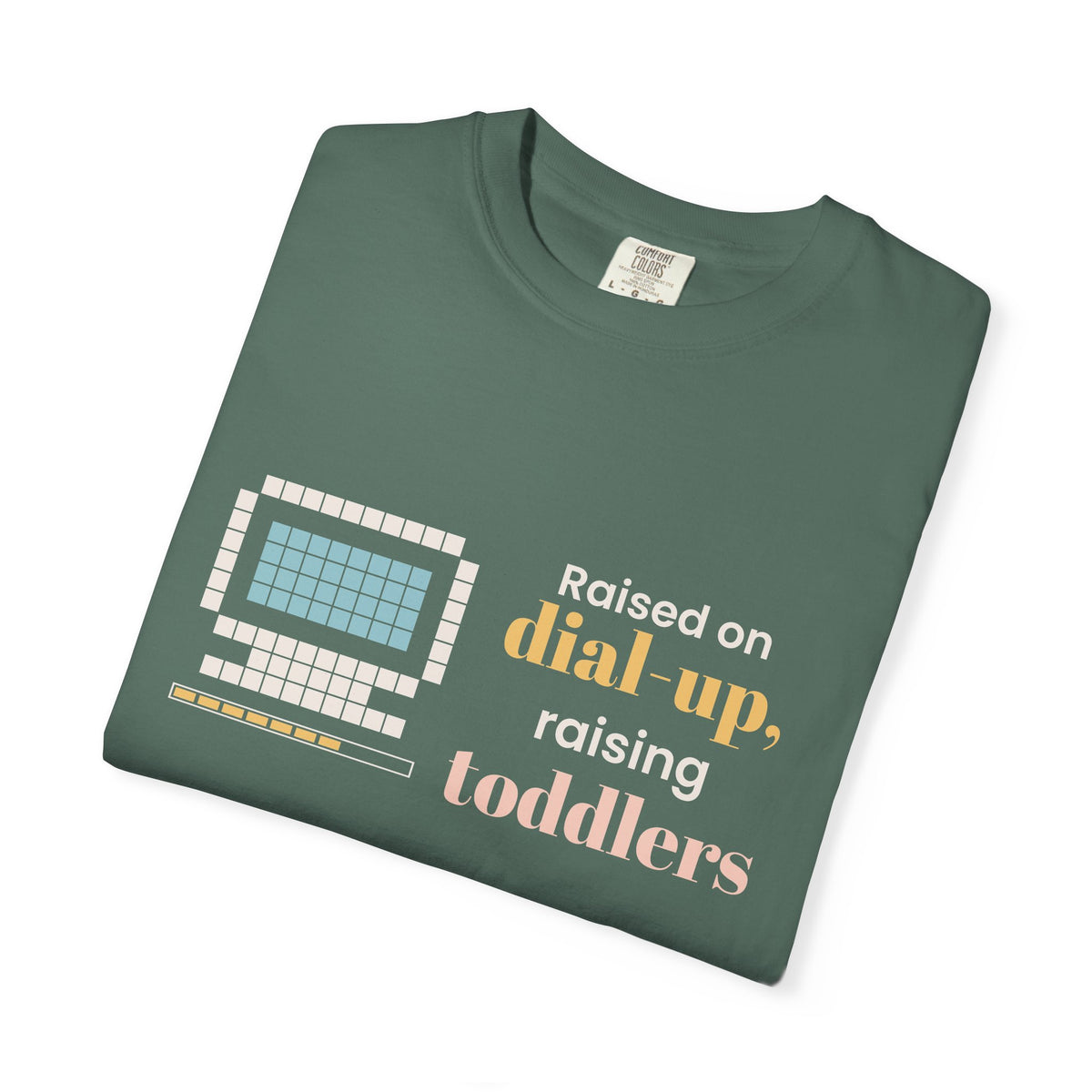 Raised on Dial-Up Raising Toddlers Tee, Millennial Mom Shirt