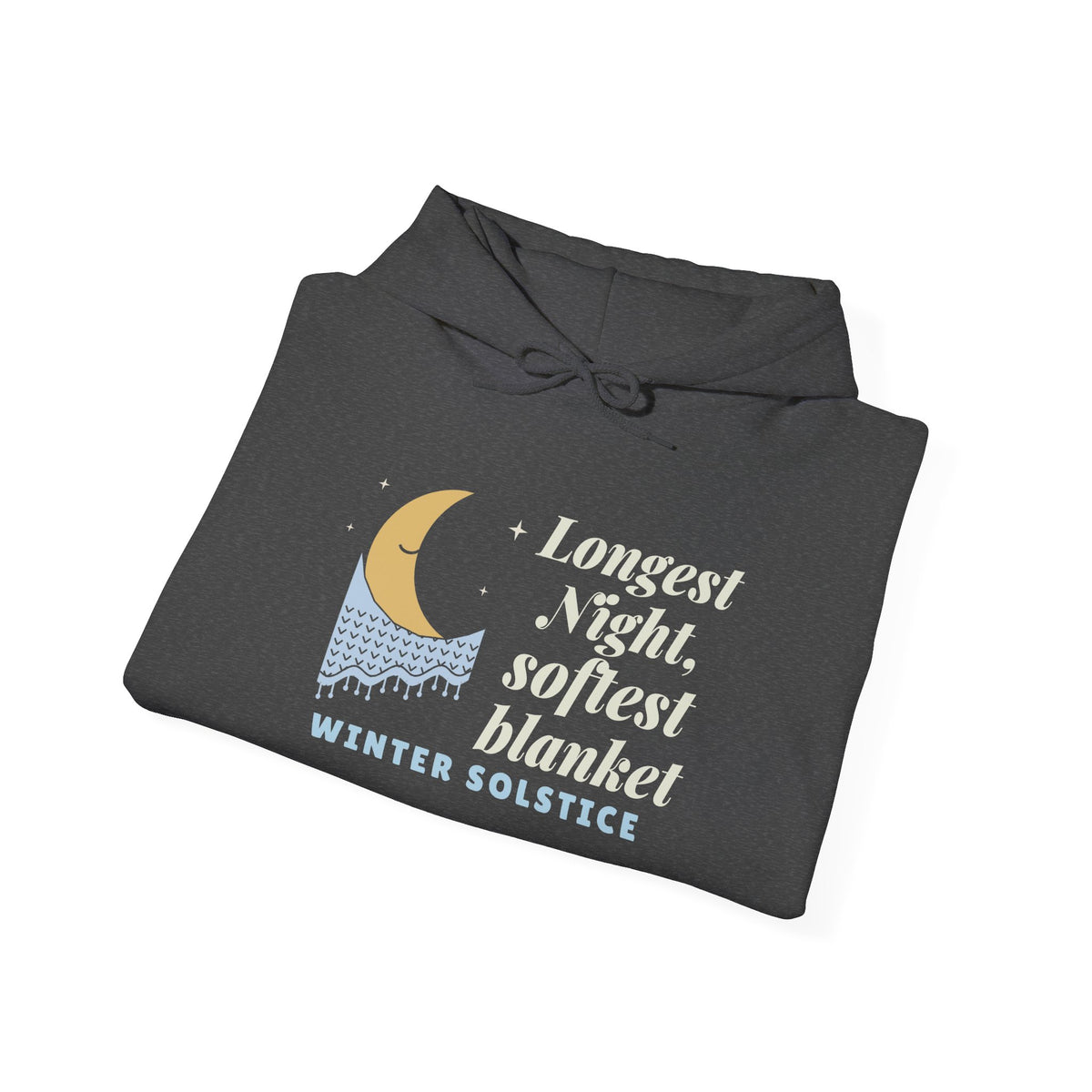 Longest Night Softest Blanket Hoodie, Winter Solstice Crescent Moon Sweatshirt
