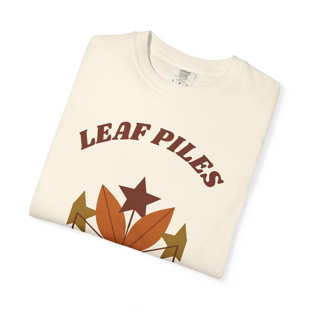Fall Shirt for Women, Leaf Piles and Long Walks Retro Tee, 70s Autumn Shirt, Comfort Colors Fall Tee
