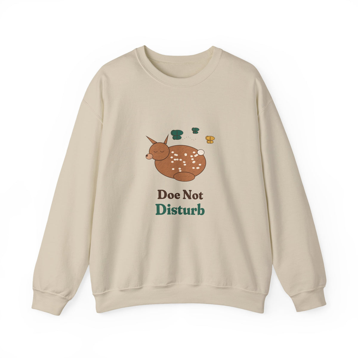 Doe Not Disturb Sleeping Fawn Butterfly Sweatshirt