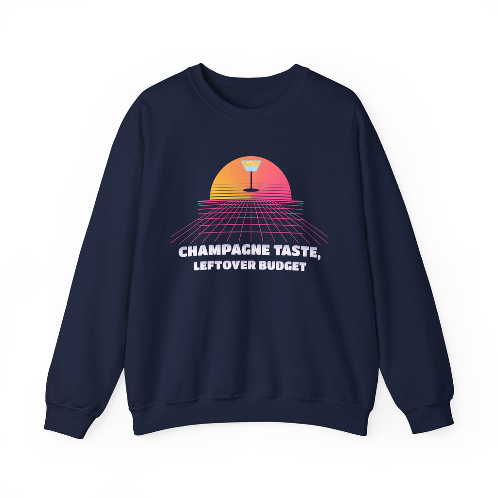 Champagne Taste Leftover Budget 80s Airbrush New Years Sweatshirt Gift for Her