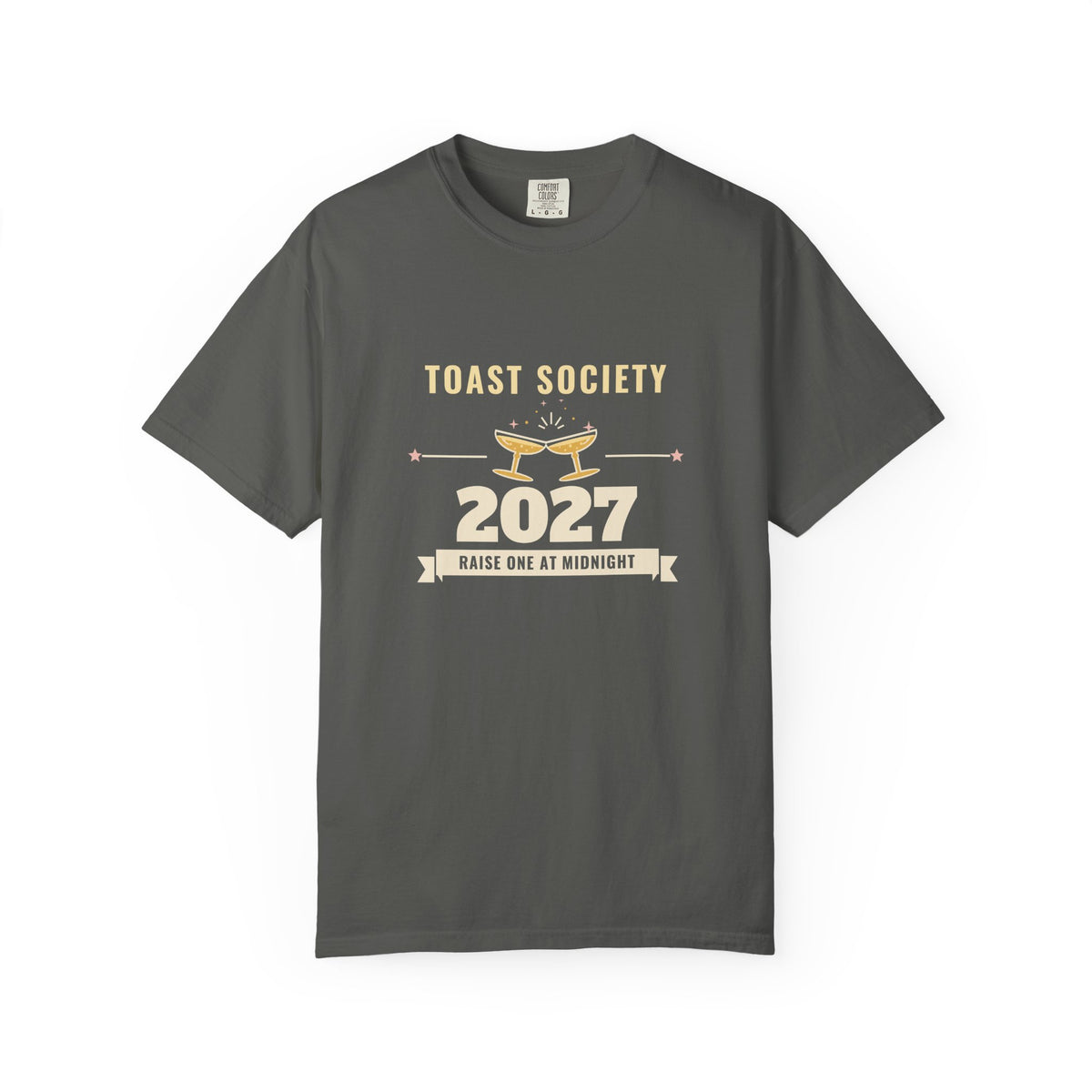 New Years Eve Shirt, Toast Society 2027 Vintage Badge Tee, NYE Party Shirt for Women, Garment-Dyed Tee