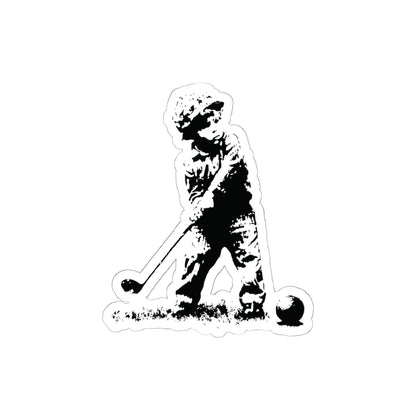 Kid Soldier Golfing Sticker