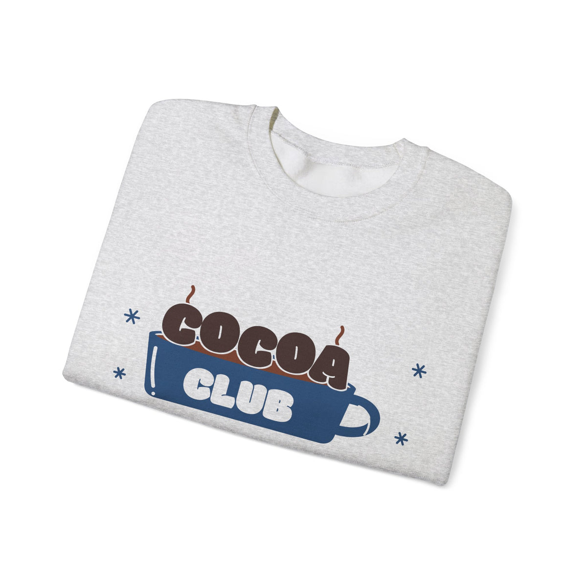 Icy Blue Christmas Sweatshirt, Cocoa Club Crewneck, Cozy Winter Sweatshirt for Women, Hot Chocolate Lover Gift, Snow Day