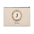 Personalized Makeup Bag, Leopard Monogram Initial Cosmetic Pouch with Name, Bridesmaid Gift, Custom Gift for Her, Zipper Pouch