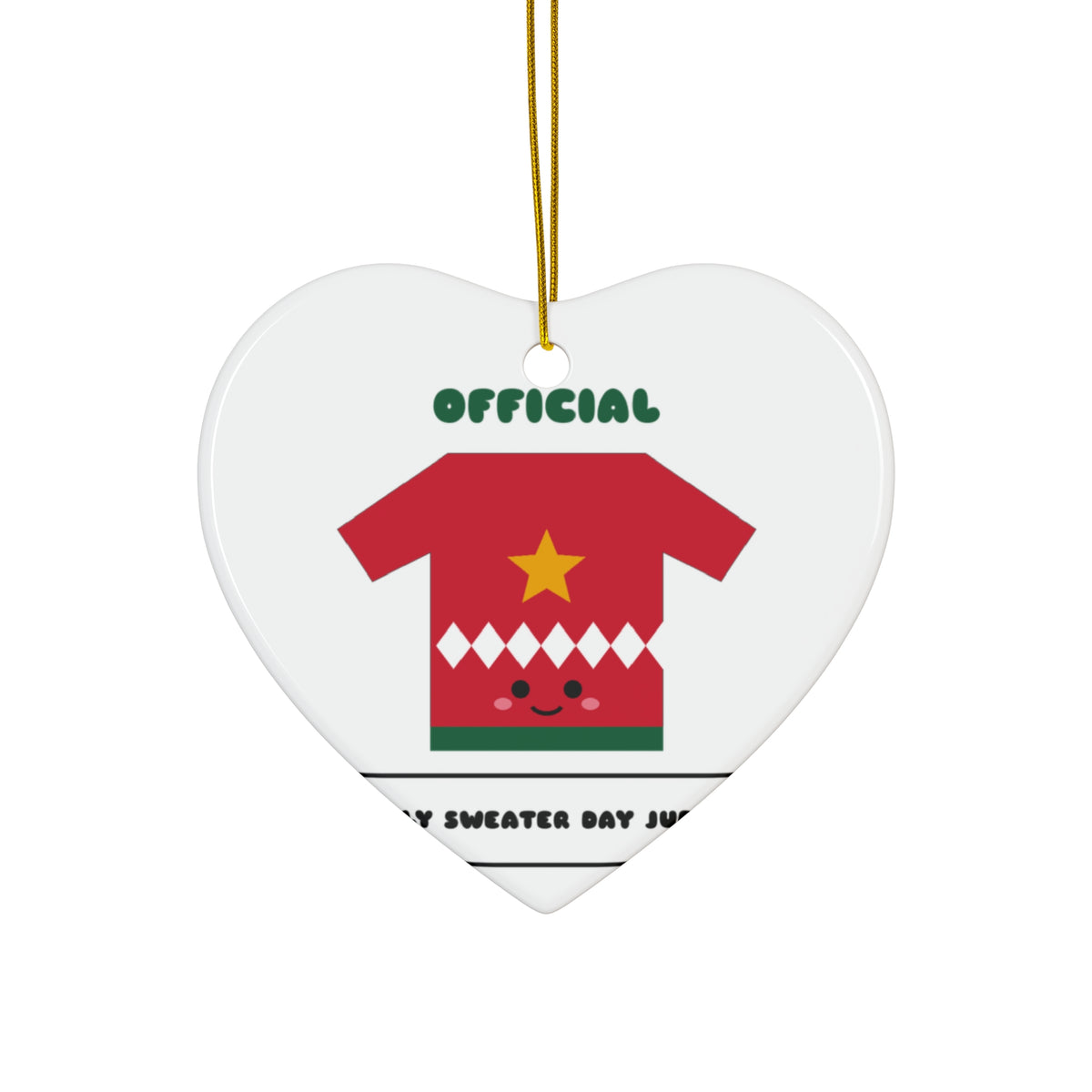 Official Ugly Sweater Day Judge Kawaii Christmas Ornament Gift for Her