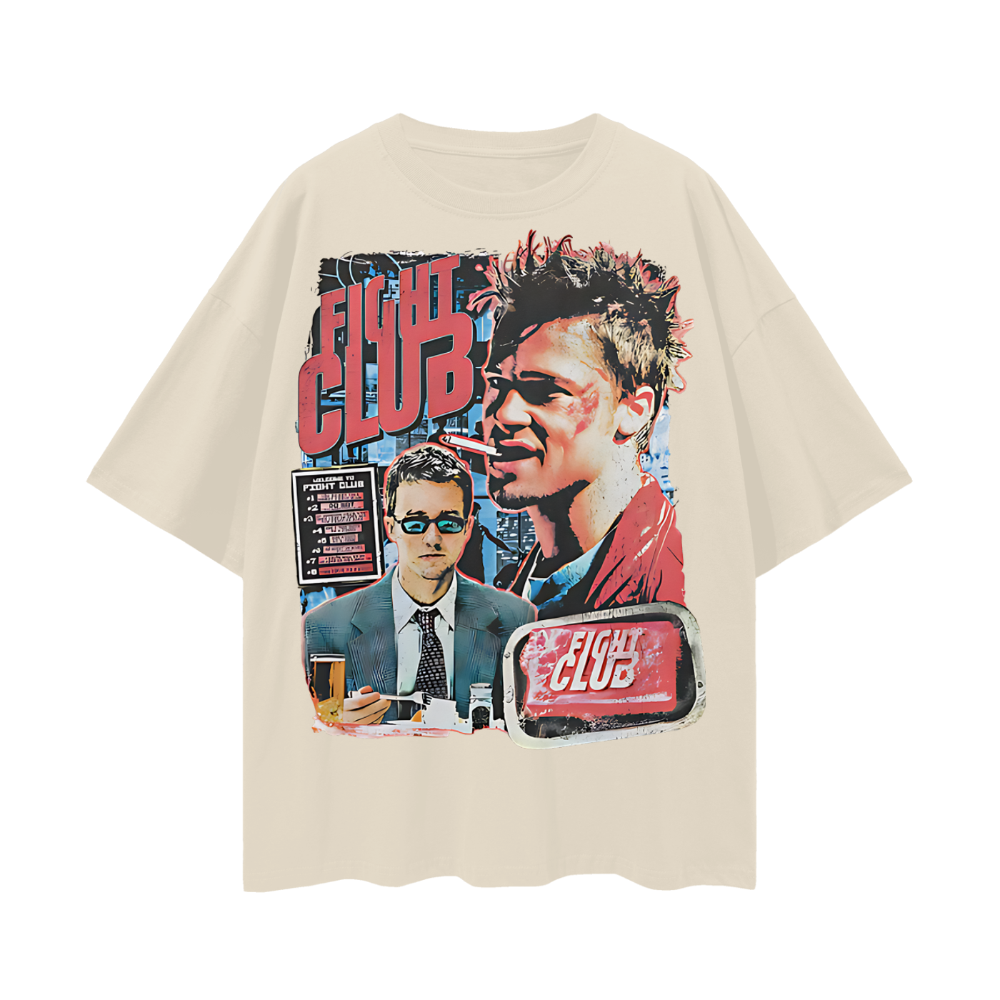 Vintage Like Fight Club Movie Big Graphic Oversized T Shirt