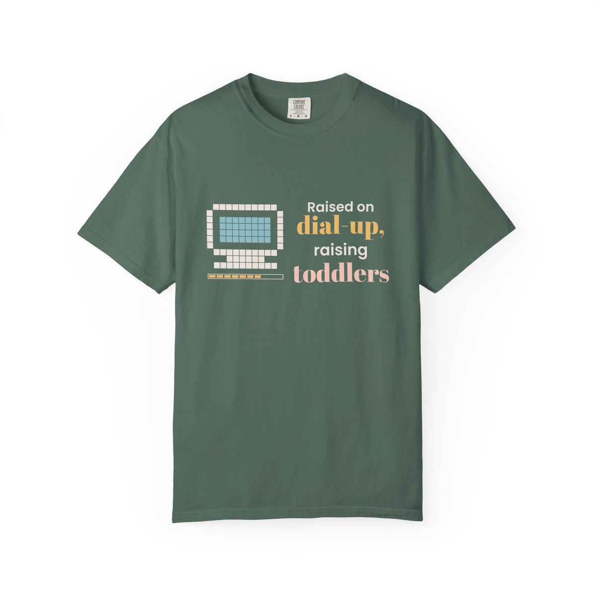 Raised on Dial-Up Raising Toddlers Tee, Millennial Mom Shirt