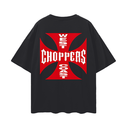 Vintage Like Red West Coast Choppers Oversized T Shirt