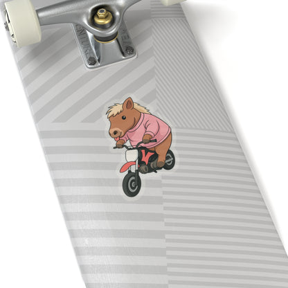 Funny Horse On Dirt Bike Sticker