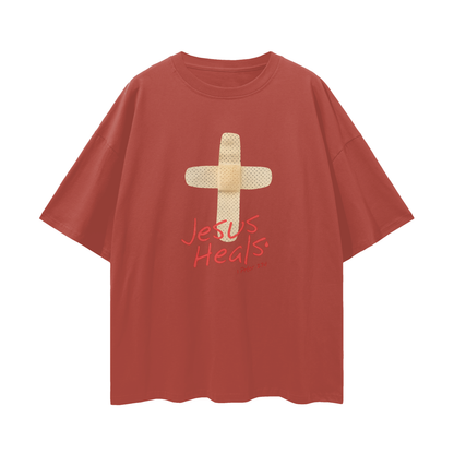 Religous Vintage/Y2K Jesus Heals Band Aid Oversized T Shirt