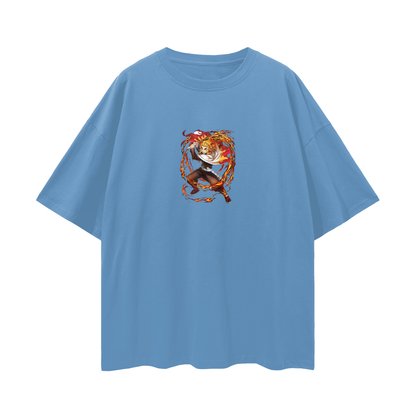 Vintage/Y2K Demon Flamehashira Slayer Anime Oversized T Shirt