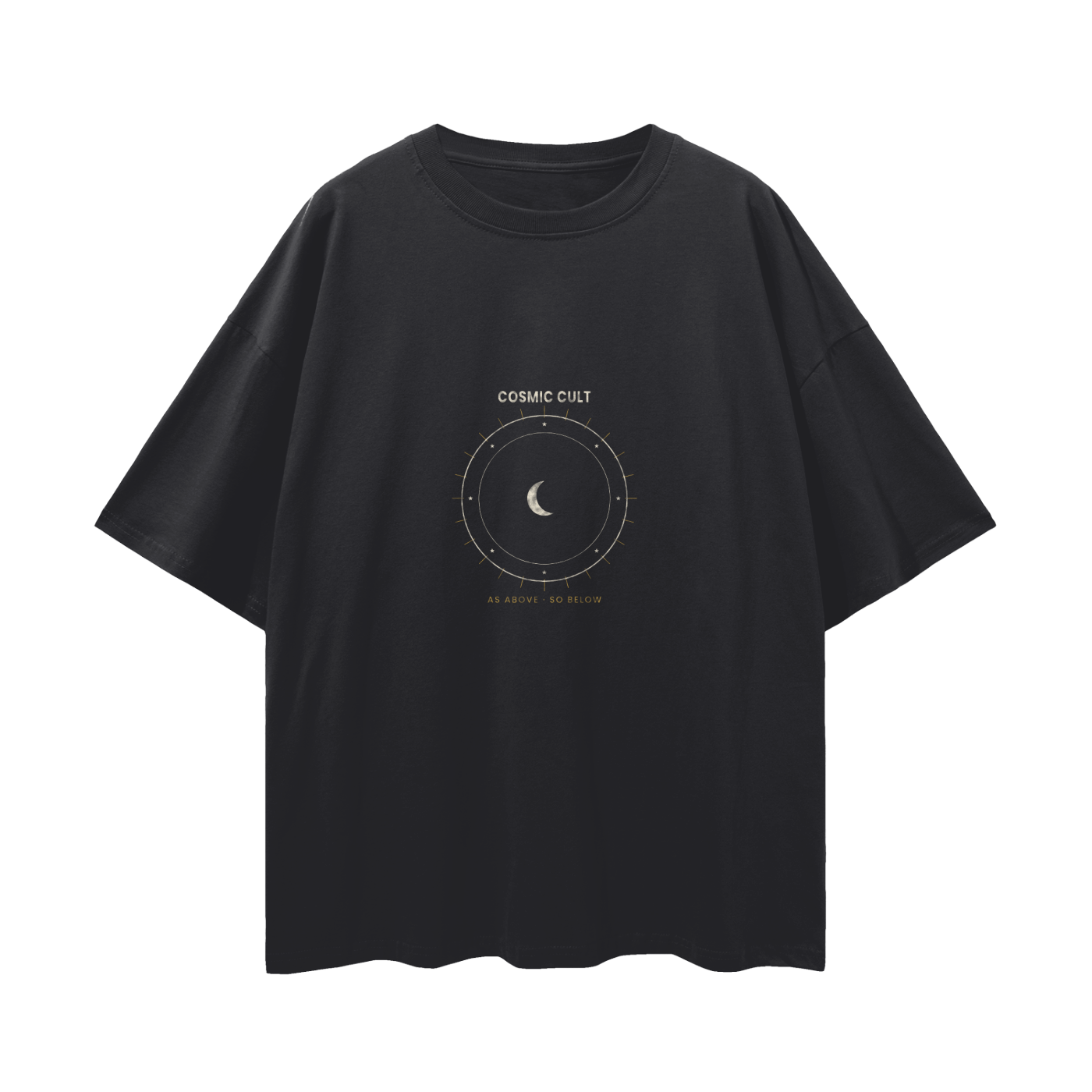 Cosmic Cult Oversized T-Shirt | Vintage Celestial Streetwear Graphic