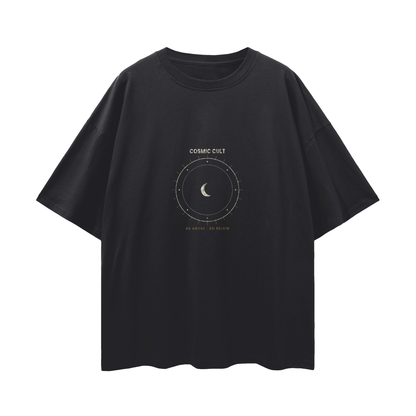 Cosmic Cult Oversized T-Shirt | Vintage Celestial Streetwear Graphic
