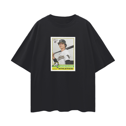 Jacob Wilson Athletics Rookie Card T Shirt Vintage Like Graphic Oversized T Shirt