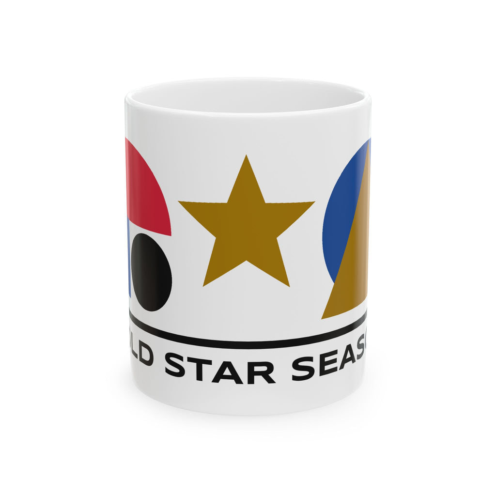 Gold Star Season Bauhaus Geometric Teacher Christmas Mug