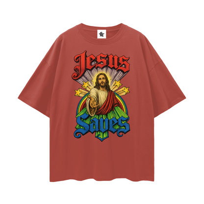 Vintage/Y2K Religious Jesus Saves Graphic T Shirt