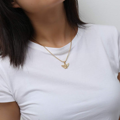 Angel Necklace Cherub Necklace for Women,Angel Wings Pendant Necklace,Cupid Guardian Y2K Aesthetic Necklace