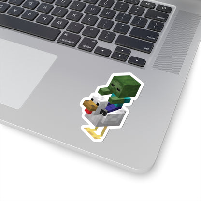 Minecraft Zombie On Chicken Funny Sticker