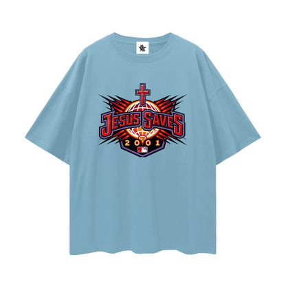 Vintage/Y2K Religious Jesus Saves Oversized T Shirt