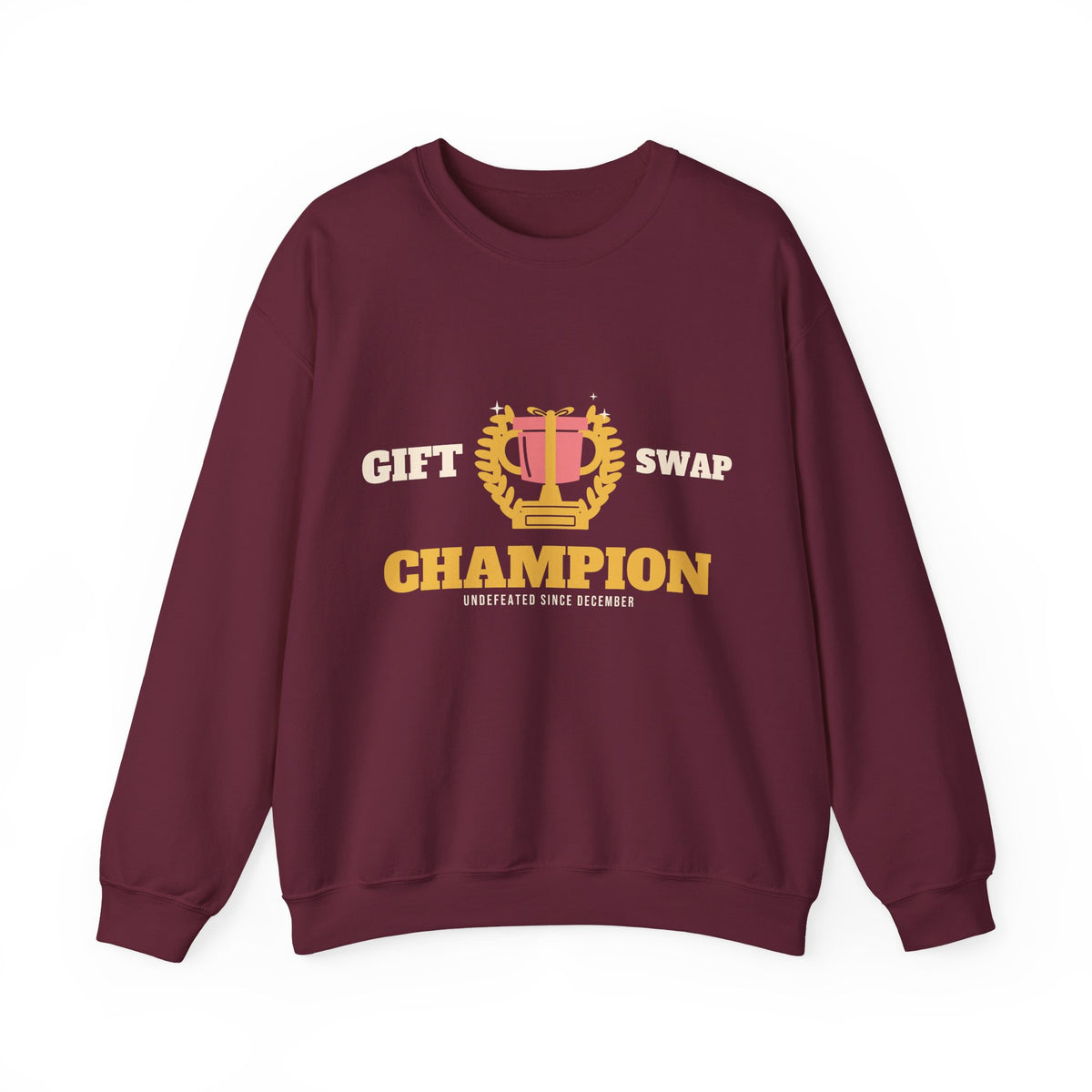 Christmas Sweatshirt for Women, Gift Swap Champion Varsity Crewneck, Gift Exchange Shirt, Holiday Party Sweatshirt
