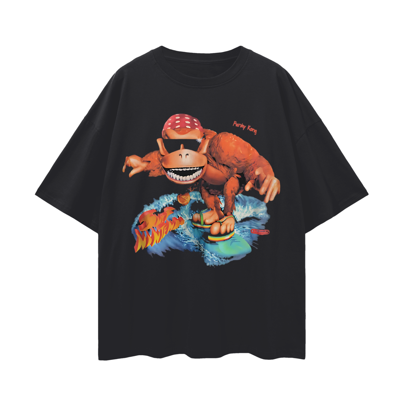 Vintage Like Funky Kong Surfing Oversized T Shirt