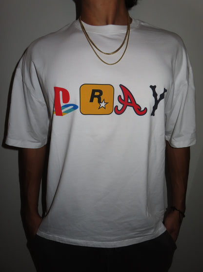 Religious Jesus Pray Logos Like Graphic Oversized T Shirt