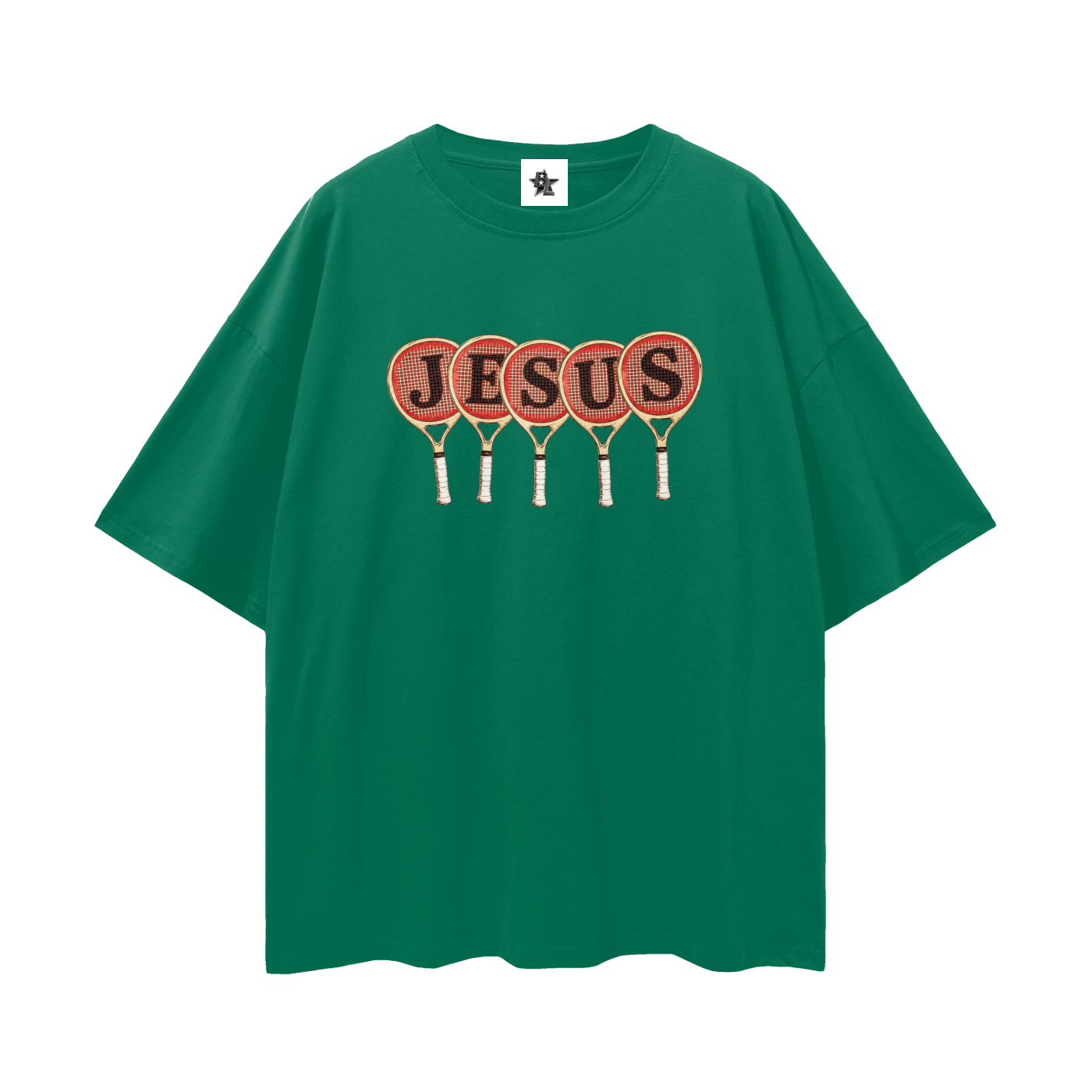 Vintage/Y2K Religious Jesus Tennis Racket Oversized T Shirt