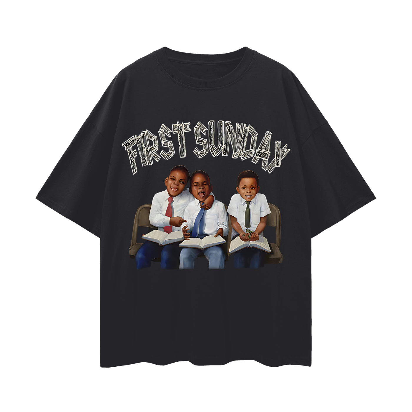 Vintage Like First Sunday Church Oversized T Shirt