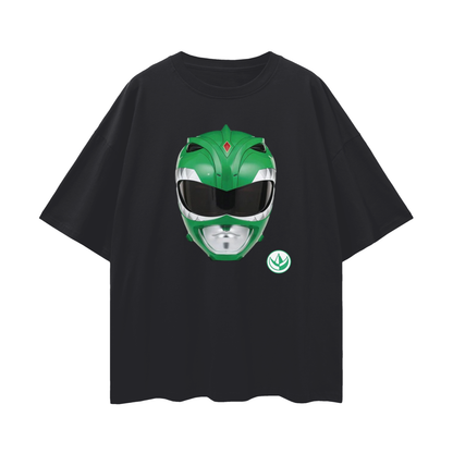 Vintage Like Green Power Ranger Mask Oversized T Shirt