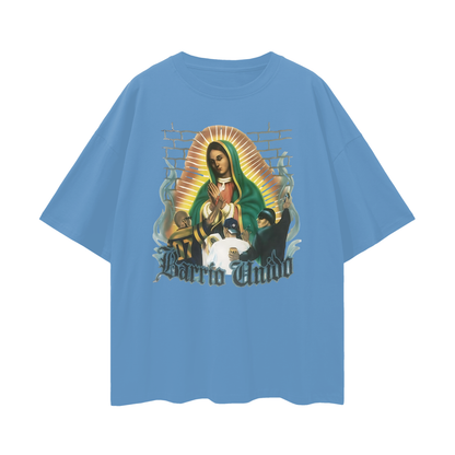 Vintage Like Barrio United Graffiti Virgen De Guadalupe Oversized T Shirt