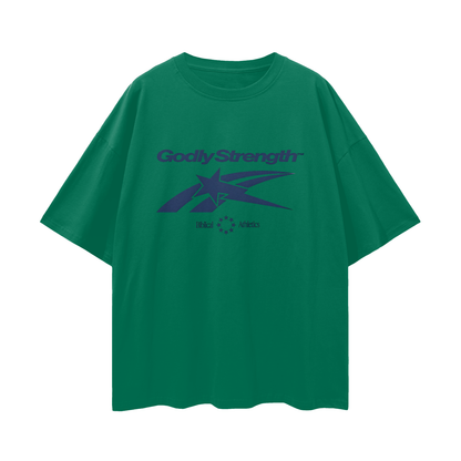Religious Godly Strength Gym 90s Y2K Vintage Like Graphic Oversized T Shirt