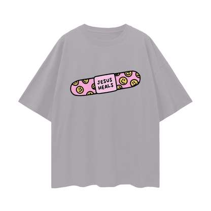 Religious Jesus Heals T Shirt Vintage Like Graphic Oversized T Shirt