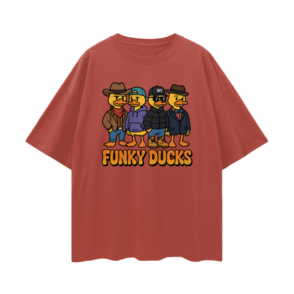 Vintage/Y2K Funny Funky Ducks Graphic Oversized T Shirt
