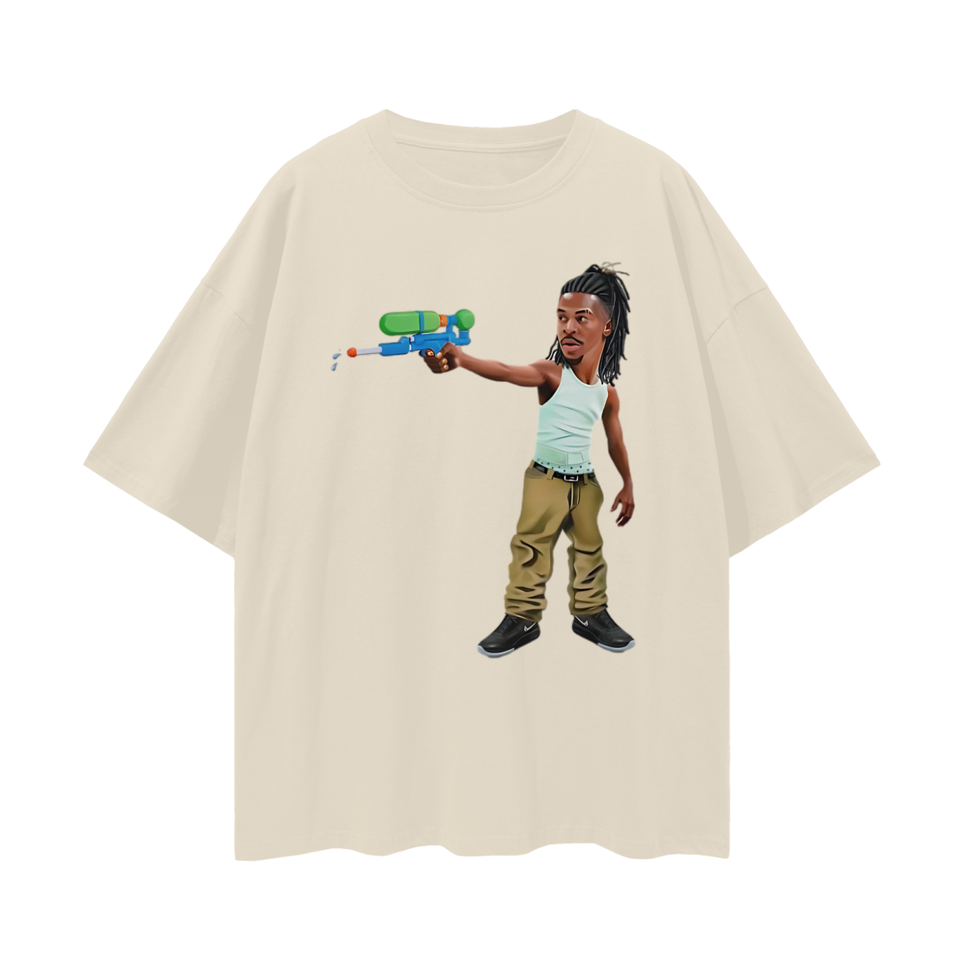 Vintage Like Ja Mourant Water Gun Y2K Graphic Oversized T Shirt
