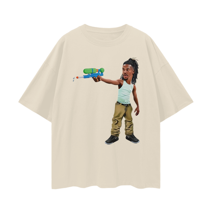 Vintage Like Ja Mourant Water Gun Y2K Graphic Oversized T Shirt