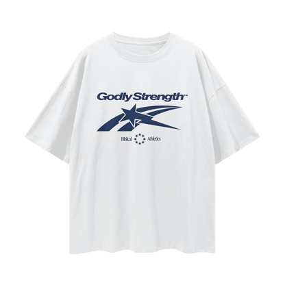 Religious Godly Strength Gym 90s Y2K Vintage Like Graphic Oversized T Shirt