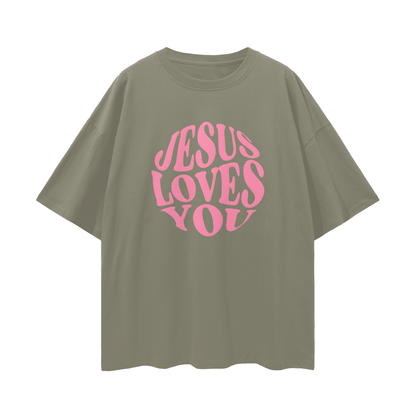 Religious Vintage/Y2K Jesus Loves You Oversized T Shirt