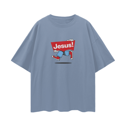 Religious Jesus Vintage Levi's Logo Like Graphic Oversized T Shirt