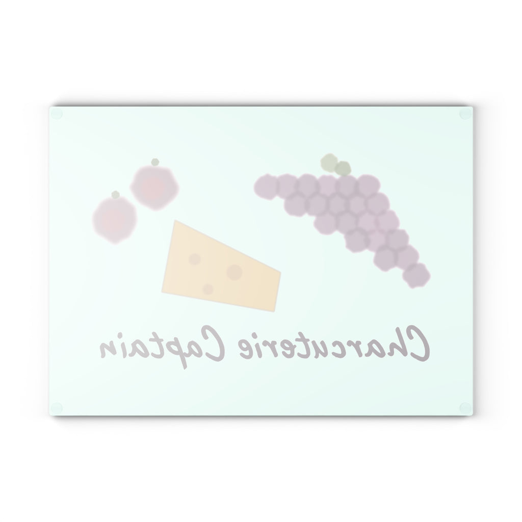 Charcuterie Captain Watercolor Glass Cutting Board