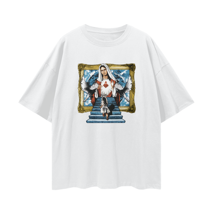 Religious Jesus Stairway To Heaven Graphic Oversized T Shirt