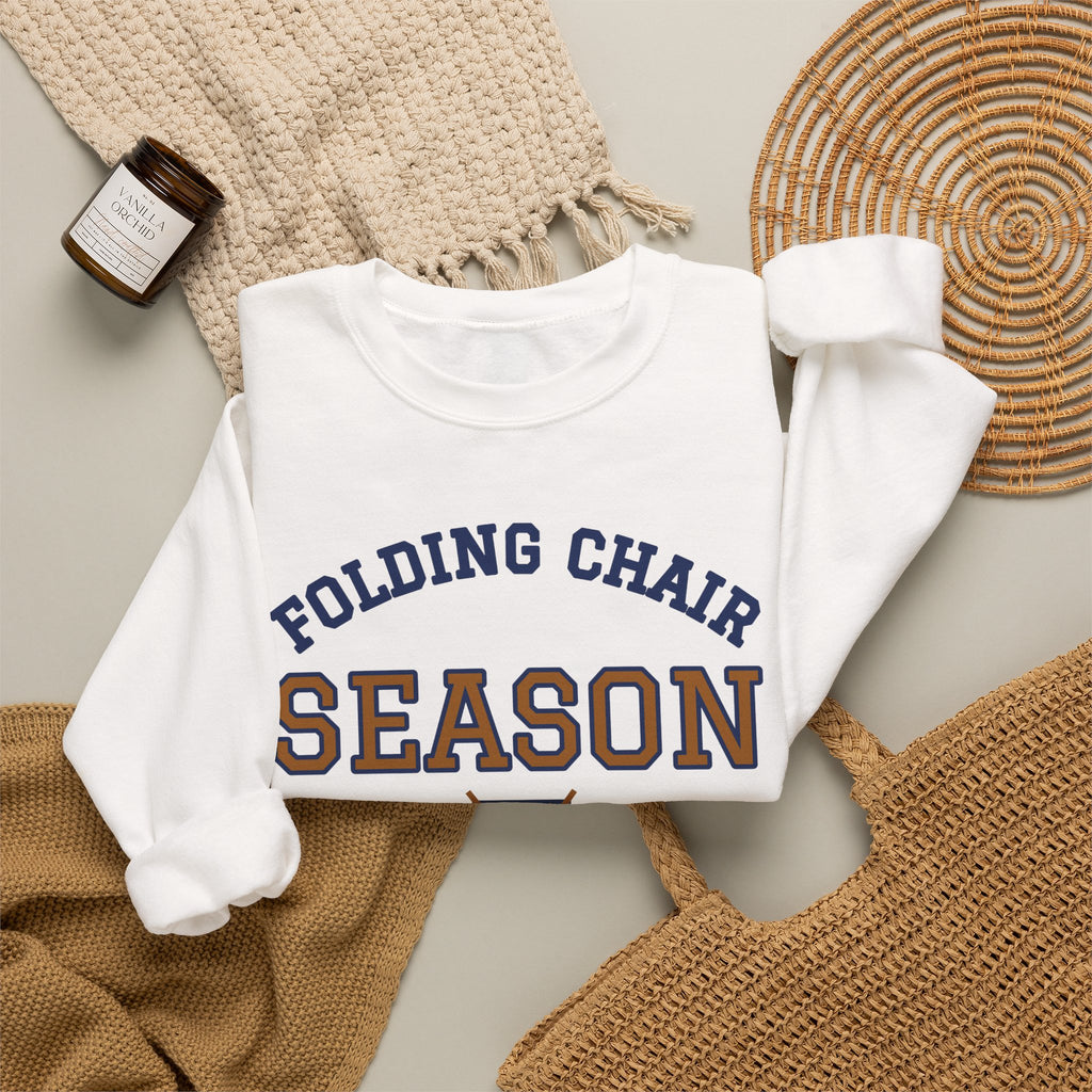 Sports Mom Sweatshirt, Folding Chair Season Varsity Crewneck, Soccer Mom Baseball Mom Sweatshirt, Gift for Mom